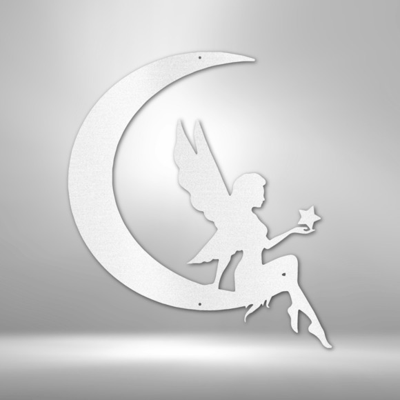 Fairy Moon Steel Sign Laser Cut Powder Coated Home & Office Metal Wall Decor Mul